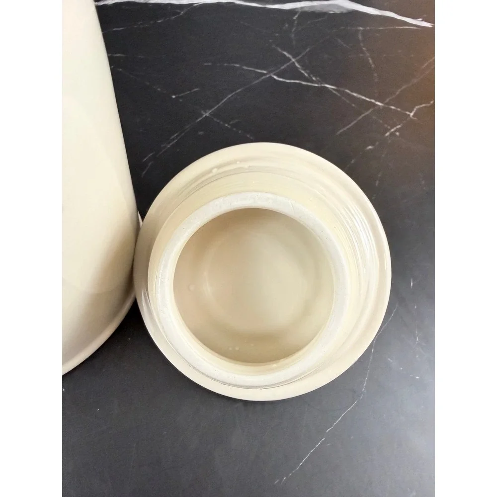 VTG 2006 California Pantry Ceramic Coffee Canister Open Work Lattice 6 1/2in